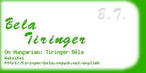 bela tiringer business card