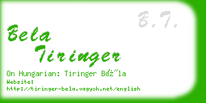 bela tiringer business card